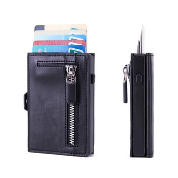 ZOVYVOL New Men Pop-up Holder Button Single Box Smart Wallet RFID Θήκη πιστωτικής κάρτας Hasp Αυτόματη θήκη κάρτας Πορτοφόλι νομισμάτων