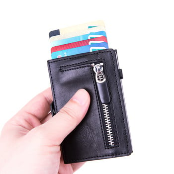 ZOVYVOL New Men Pop-up Holder Button Single Box Smart Wallet RFID Θήκη πιστωτικής κάρτας Hasp Αυτόματη θήκη κάρτας Πορτοφόλι νομισμάτων