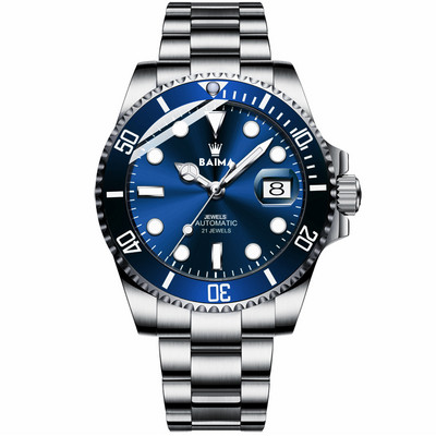 Vyriškas vandeniui atsparus laikrodis su metaline apyranke