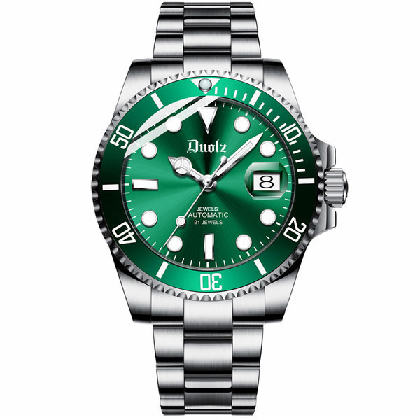 Vyriškas mechaninis laikrodis su nerūdijančio plieno dirželiais