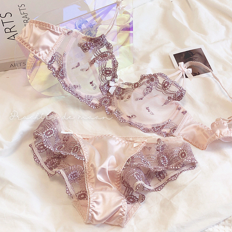 Szexi hímzett csipkehálós géz, átlátszó ultravékony fehérnemű bugyi, összehúzza és összezárja a melleket, megereszkedés elleni fehérnemű szett melltartó