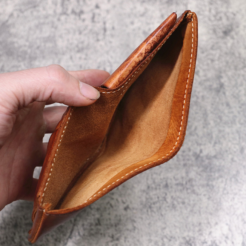 Nahast rahakott Meeste Vintage käsitsi valmistatud veisenahast lühike bifold väike meeste rahakott kaardihoidja münditasku rahakotiga