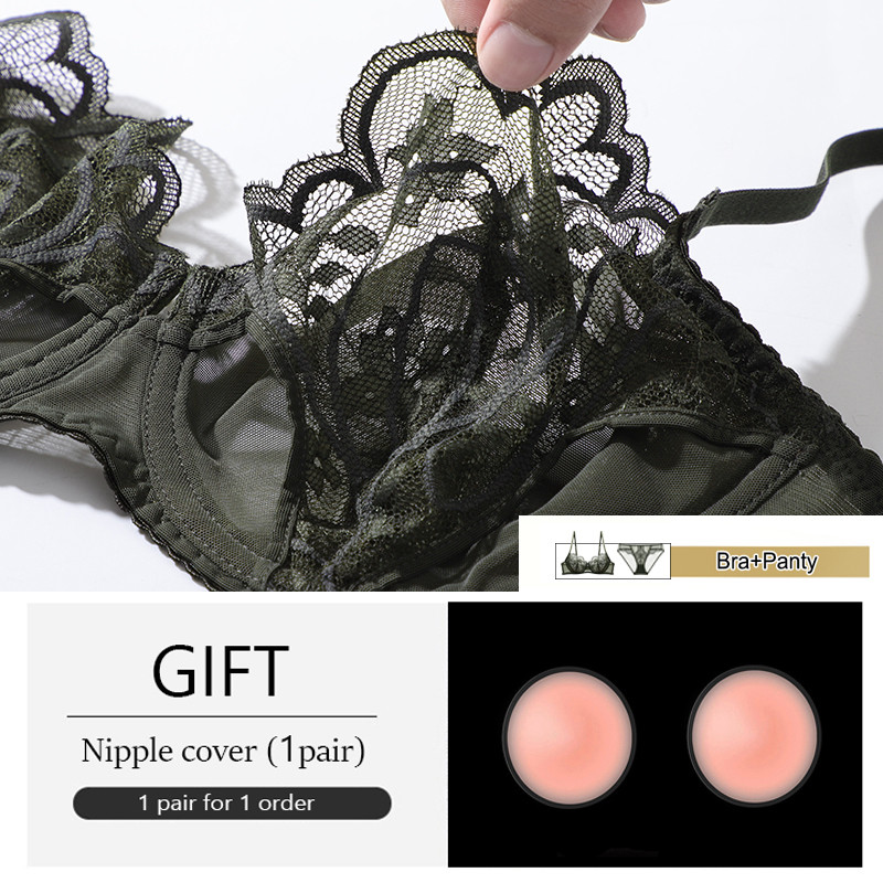 Juodos gėlėtos nėriniuotos liemenėlės ir kelnaičių komplektai moterims, didesnio dydžio apatiniai „push Up“ be paminkštinto permatomo apatinio trikotažo, seksualus apatinis trikotažas mergaitėms