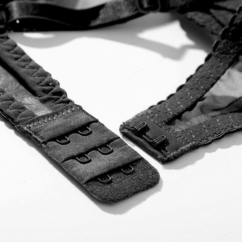 Juodos gėlėtos nėriniuotos liemenėlės ir kelnaičių komplektai moterims, didesnio dydžio apatiniai „push Up“ be paminkštinto permatomo apatinio trikotažo, seksualus apatinis trikotažas mergaitėms