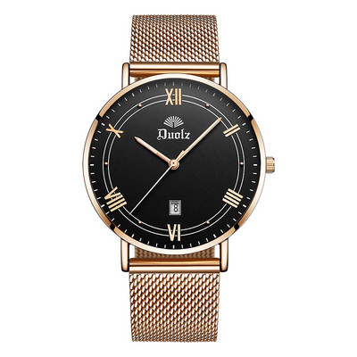 Vyriškas mechaninis laikrodis su metaliniu dirželiu