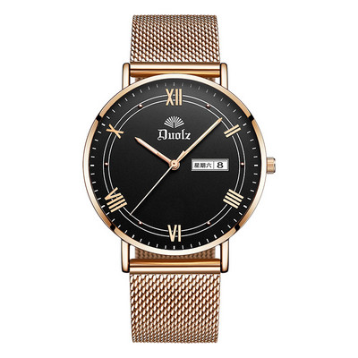 Vyriškas mechaninis laikrodis su metaliniu dirželiu