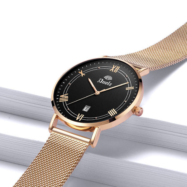 Vyriškas mechaninis laikrodis su metaliniu dirželiu