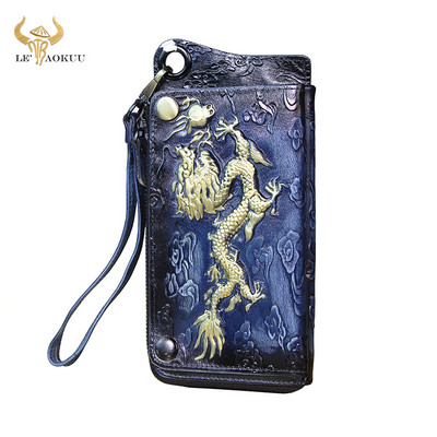 Mados Vyriškas Organizatorius Odos dizainas Gyvūnų Reljefinis Čekių knygelė Grandinė Užtrauktukas Kišeninė Piniginė Piniginė Sankaba Telefono Rankovė Vyriška ck001-1-d