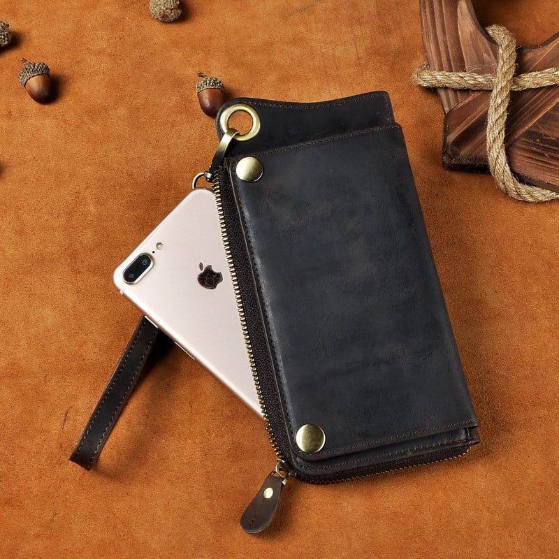 Mados Vyriškas Organizatorius Odos dizainas Gyvūnų Reljefinis Čekių knygelė Grandinė Užtrauktukas Kišeninė Piniginė Piniginė Sankaba Telefono Rankovė Vyriška ck001-1-d