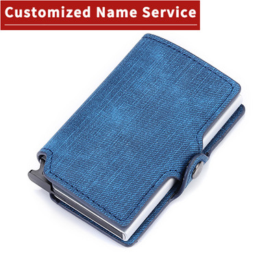 BISI GORO 2022 individualaus pavadinimo piniginės kortelių laikiklis Vyriškas odinis piniginė išmanioji piniginė pinigų krepšys piniginė RFID aliuminio dėžutės dėklas Kortelių laikiklis