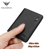 WILLIAMPOLO férfi pénztárca Kicsi Mini Ultravékony kompakt pénztárca Kézzel készített pénztárca kártyatartó Rövid kivitel