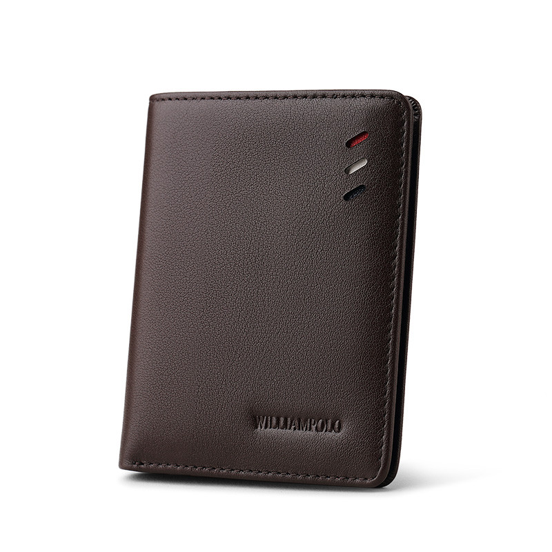 WILLIAMPOLO  férfi pénztárca Kicsi Mini Ultravékony kompakt pénztárca Kézzel készített pénztárca kártyatartó Rövid kivitel