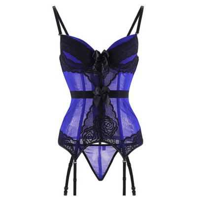 Didelio dydžio korsetas apatinis trikotažas nėriniai gėlėtas skaidrus paminkštintas puodelis korsetai petnešėlės apatinis trikotažas.