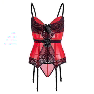 Didelio dydžio korsetas apatinis trikotažas nėriniai gėlėtas skaidrus paminkštintas puodelis korsetai petnešėlės apatinis trikotažas.