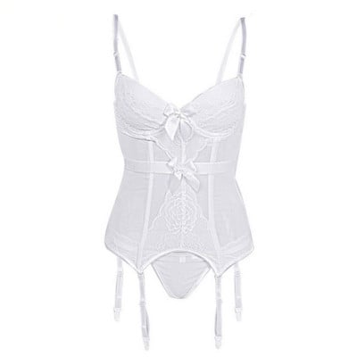 Didelio dydžio korsetas apatinis trikotažas nėriniai gėlėtas skaidrus paminkštintas puodelis korsetai petnešėlės apatinis trikotažas.