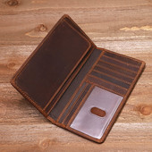 Retro muški novčanik od kože, prvi sloj, kožni novčanik, uniseks, dugi ležerni, jednostavni modni dugi novčanik, držač za novčiće 1081