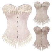 Printsessi korsett rinnakorsett naistele Roosa korsett Top Lilled Jacquard Plus Size Vintage lilleline korsett Pesukorsett