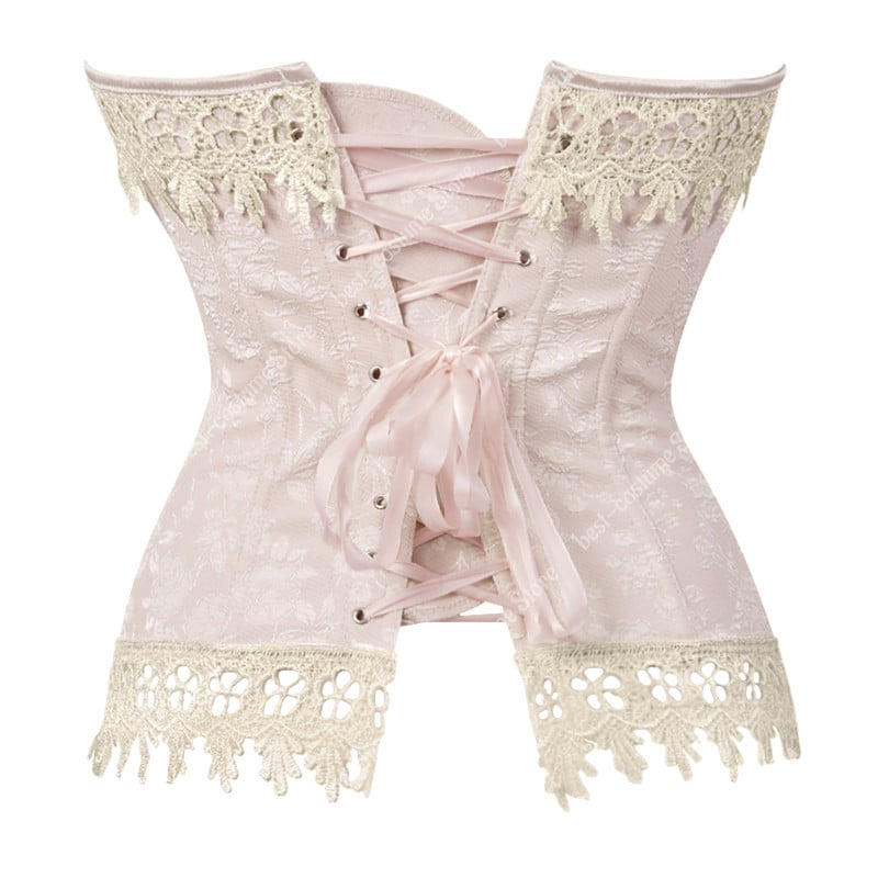 Princesės korsetas krūtinkaulio moterims Rožinis korsetas Viršutinės gėlės žakardo plius dydžio Vintažinis gėlių korsetas apatinio trikotažo korsetas