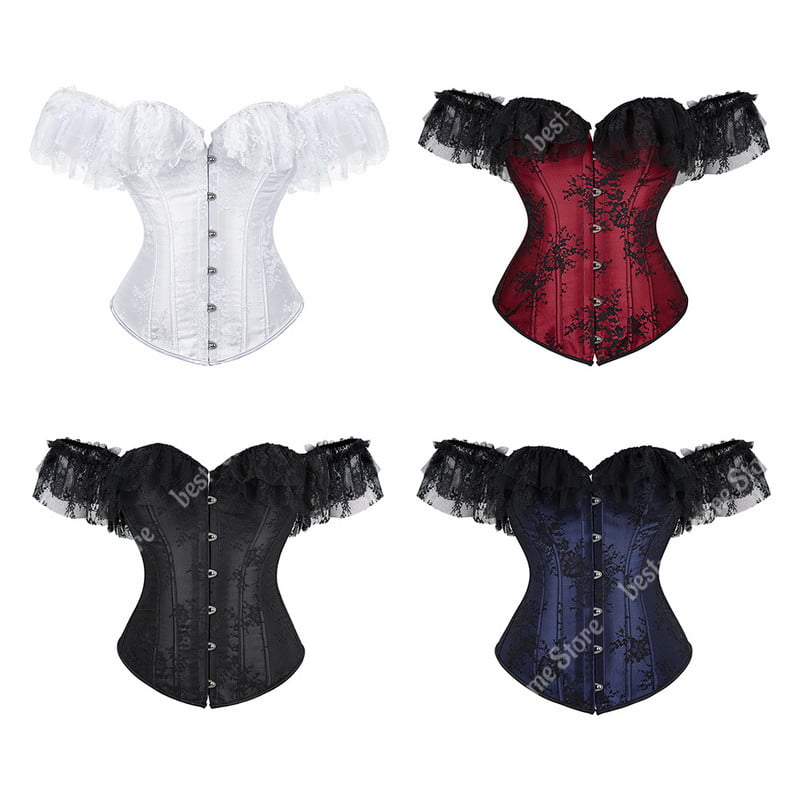 Princesės korsetas krūtinkaulio moterims Rožinis korsetas Viršutinės gėlės žakardo plius dydžio Vintažinis gėlių korsetas apatinio trikotažo korsetas