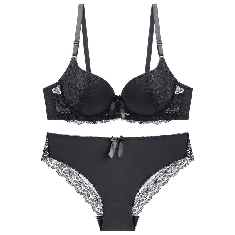 Naujas seksualus liemenėlių rinkinys BC Cup liemenėlės ir kelnaičių komplektai Push Up apatiniai moteriški apatinio trikotažo komplektai