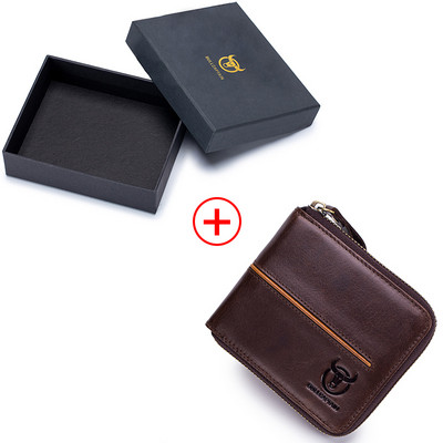 Bullcaptain retro RFID tõmblukk lahtriga meeste rahakott RFID krediitkaardihoidja vargusvastane nahast mini meeste rahakott