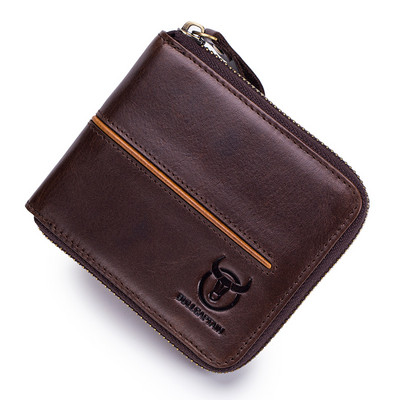 Bullcaptain retro RFID tõmblukk lahtriga meeste rahakott RFID krediitkaardihoidja vargusvastane nahast mini meeste rahakott