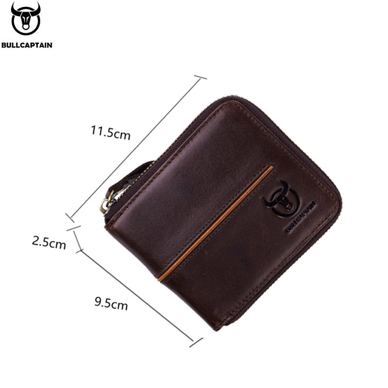 Bullcaptain retro RFID tõmblukk lahtriga meeste rahakott RFID krediitkaardihoidja vargusvastane nahast mini meeste rahakott