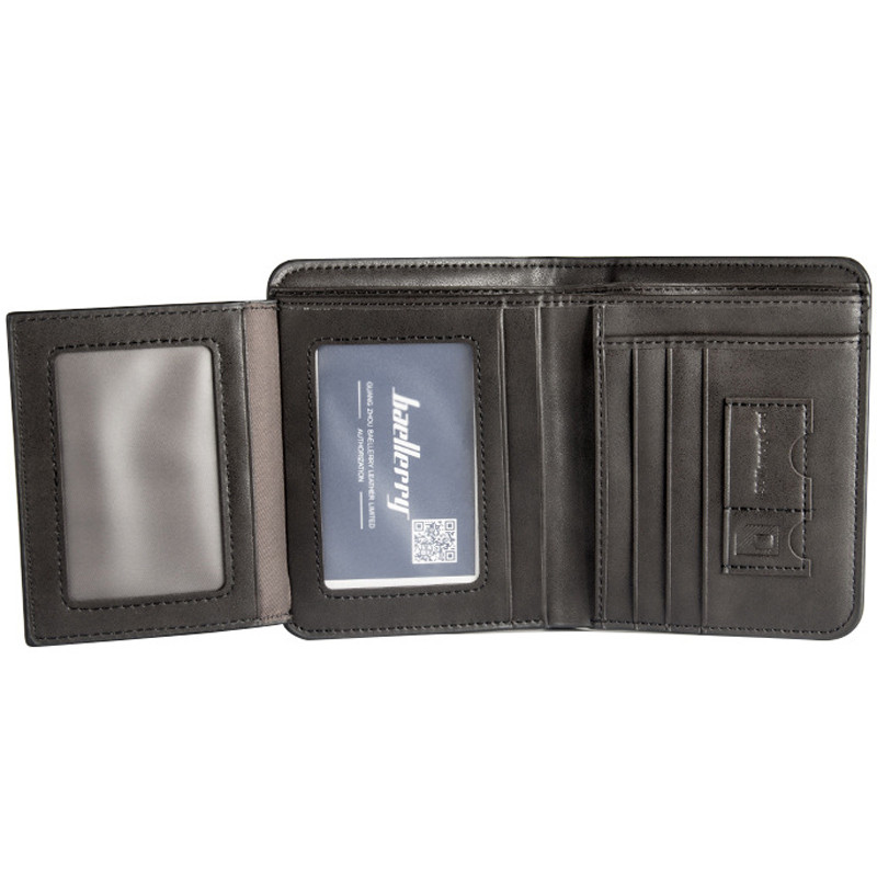 „Baellerry Vintage Designer“ vyrų piniginė, matinė, odinė prekės ženklo kortelių laikiklis Trumpas vyriškas piniginė Aukštos kokybės plona vyriška piniginė be užtrauktuko