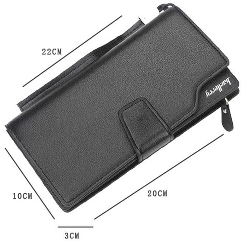 Meeste Bifold nahast rahakott, pikk tõmblukuga sidur rahakott krediit-ID kaardi hoidja meeste telefoni tasku münt Luksuslik äri meeste rahakotid