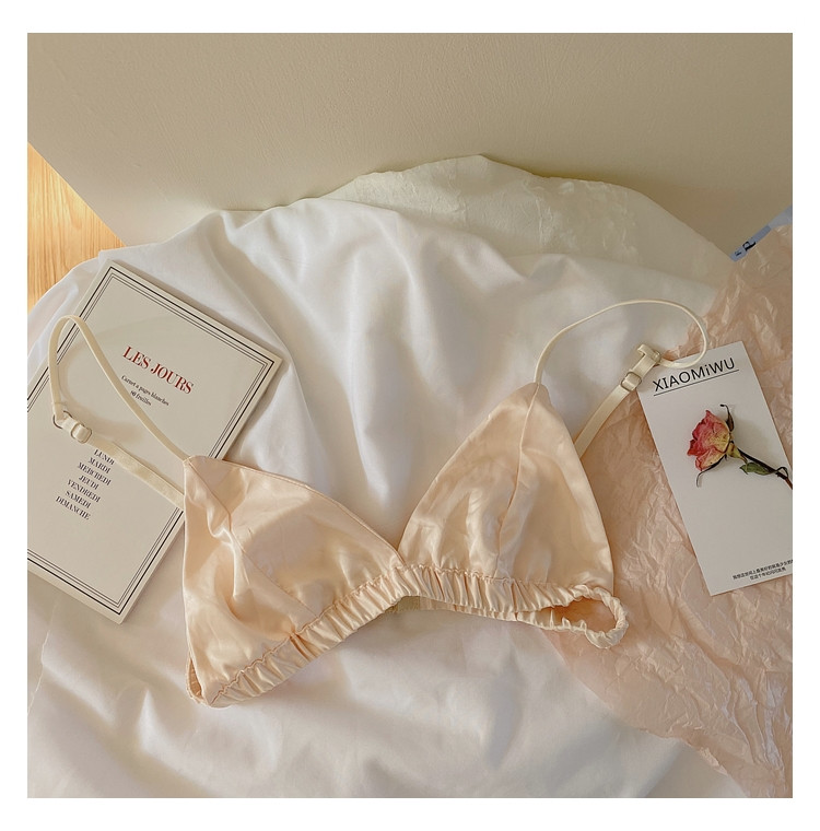 Wriufred Seksualus apyrankės moteriškas patogus liemenėlių rinkinys mergaitei šilkinis apatinis trikotažas trikampis kaušelis itin plonas apatinis trikotažas su kelnaitėmis