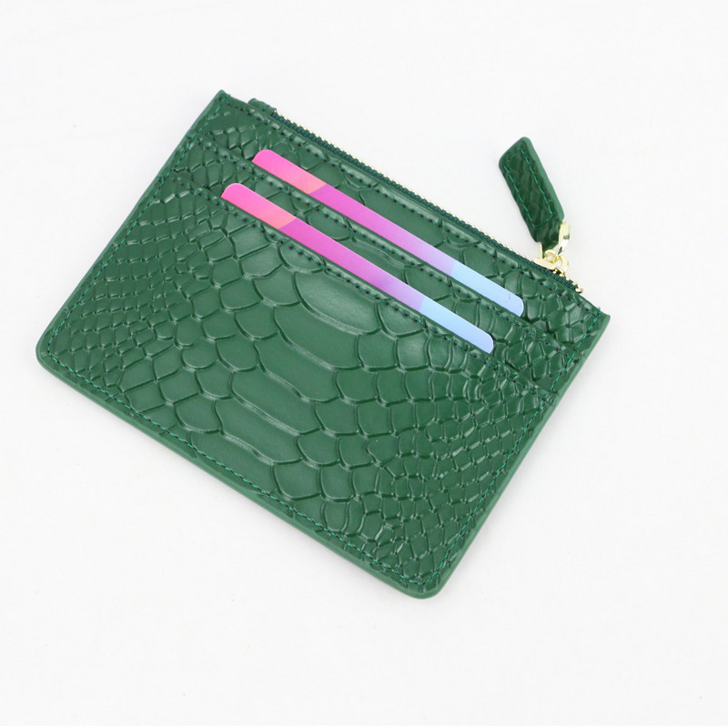 Testreszabott betűmintás bőr érme pénztárca cipzáras pénztárca tasak női hitelcipzáras kártyatartó