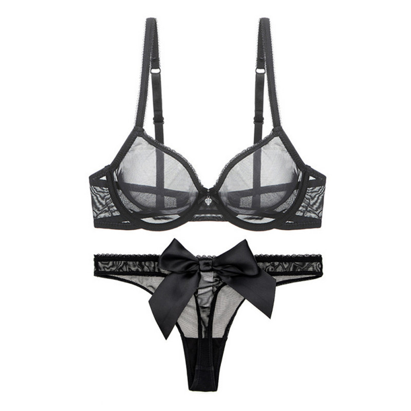 Seksi čipkani, prozirni, prozirni grudnjak Žensko donje rublje Komplet grudnjaka Romantični grudnjak Prozračne gaćice za donje rublje