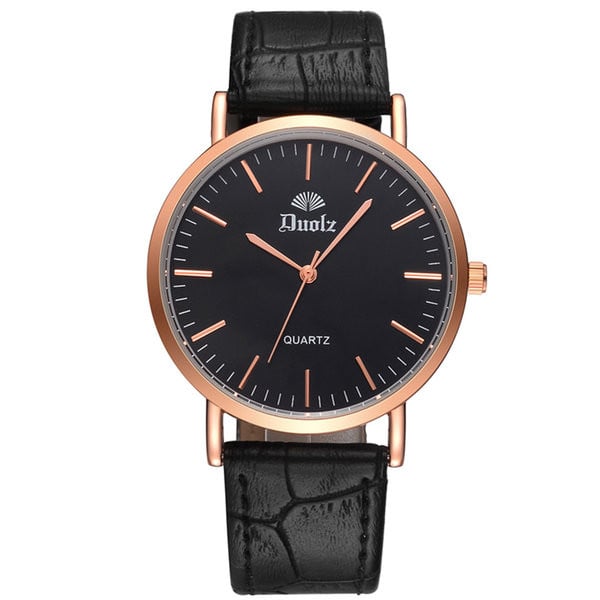 Modernus mechaninis vyriškas laikrodis su eko odos apyranke