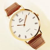 Alkalmi férfi karóra bőr szíjjal