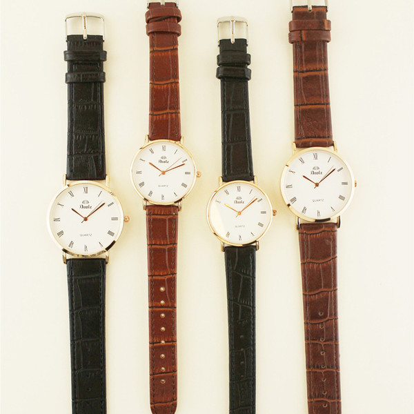 Alkalmi férfi karóra bőr szíjjal