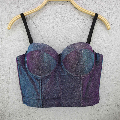 „Echonight Party Shinny Corset“ naktinis klubas „Bustier Slim Dance Top“ korsetas „Performance“ liemenė Korsetas, skirtas dėvėti Moterų krūtinė