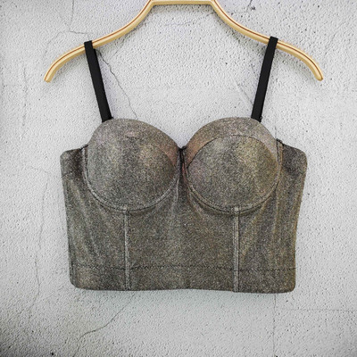 „Echonight Party Shinny Corset“ naktinis klubas „Bustier Slim Dance Top“ korsetas „Performance“ liemenė Korsetas, skirtas dėvėti Moterų krūtinė