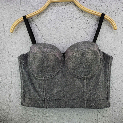 „Echonight Party Shinny Corset“ naktinis klubas „Bustier Slim Dance Top“ korsetas „Performance“ liemenė Korsetas, skirtas dėvėti Moterų krūtinė