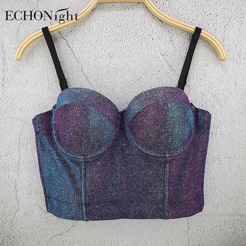 „Echonight Party Shinny Corset“ naktinis klubas „Bustier Slim Dance Top“ korsetas „Performance“ liemenė Korsetas, skirtas dėvėti Moterų krūtinė