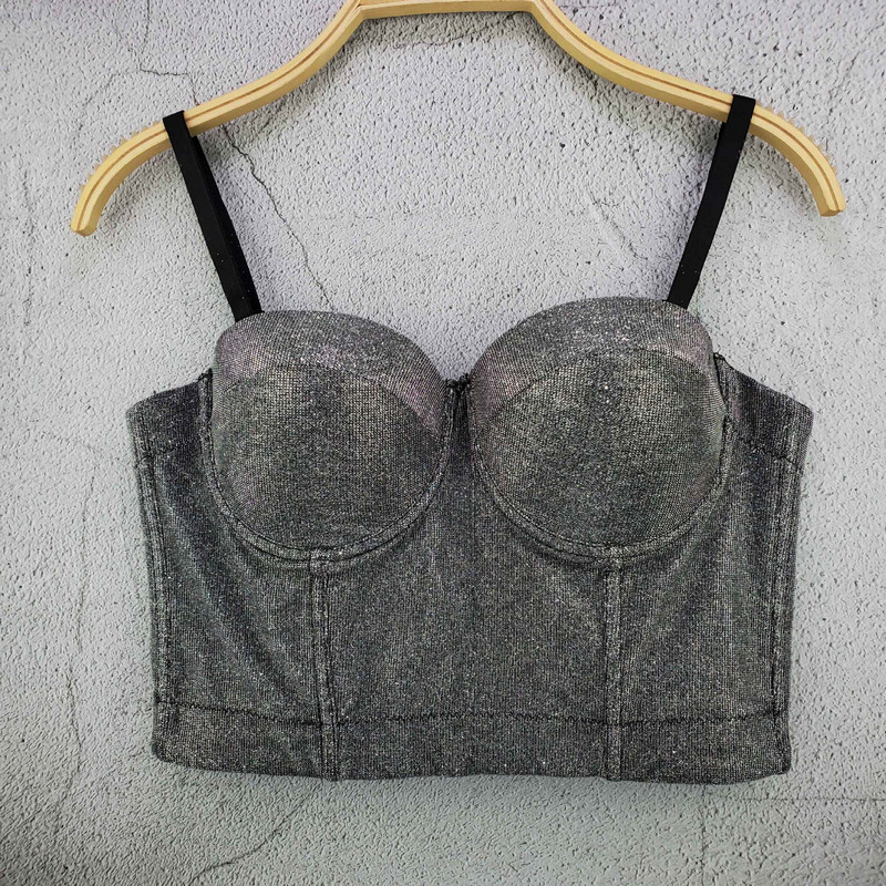 „Echonight Party Shinny Corset“ naktinis klubas „Bustier Slim Dance Top“ korsetas „Performance“ liemenė Korsetas, skirtas dėvėti Moterų krūtinė