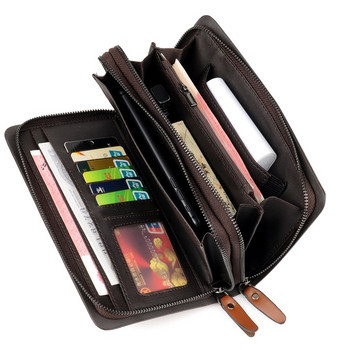 Ανδρική τσάντα συμπλέκτη πορτοφολιού 2021 Boys PU Δερμάτινο πολυτελές πορτοφόλι μεγάλης χωρητικότητας Business Organizer Τηλέφωνο Money Pocket Card Pocket Boys
