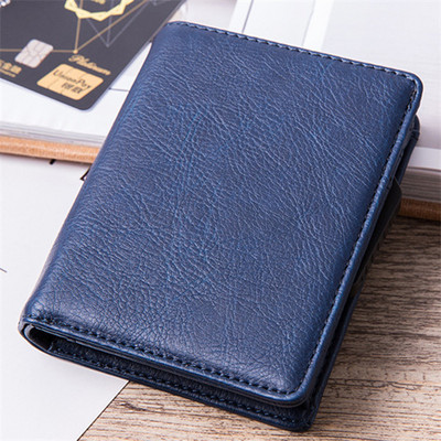 Bycobecy 2022 Fashion PU odinė vyriška piniginė FRID aliuminio dėžutės daugiafunkcinis kortelių laikiklio dėklas iššokantis kortelių laikiklis piniginė