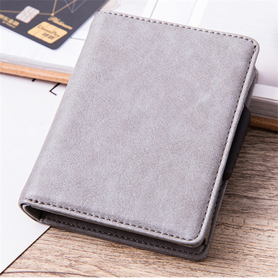 Bycobecy 2022 Fashion PU odinė vyriška piniginė FRID aliuminio dėžutės daugiafunkcinis kortelių laikiklio dėklas iššokantis kortelių laikiklis piniginė