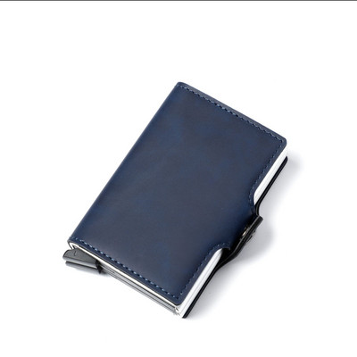 Nume personalizat RFID Portofel de afaceri Suport pentru carduri de credit Cutie de aluminiu Suport card Suport pentru agrafă pentru bani Poșetă pentru bărbați, femei, portofel din piele