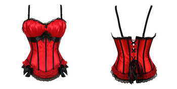Γοτθική σέξι μπουρλέσκ εξωτική φούστα Tutu Corset Overbust Corset Bustier Party Showgirl Dance Dress Plus Size S-2XL