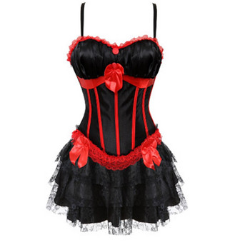 Γοτθική σέξι μπουρλέσκ εξωτική φούστα Tutu Corset Overbust Corset Bustier Party Showgirl Dance Dress Plus Size S-2XL