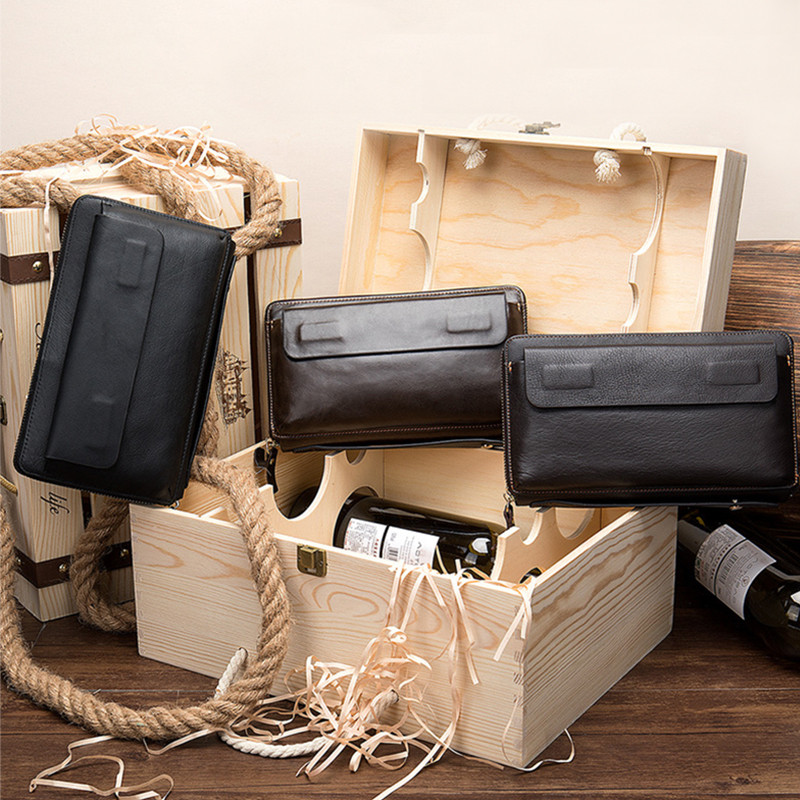 „Luufan“ verslo tipo sankabos piniginė Didelė talpa ilga piniginė Vyriška ilga piniginė su apyranke Odinė didelė piniginė