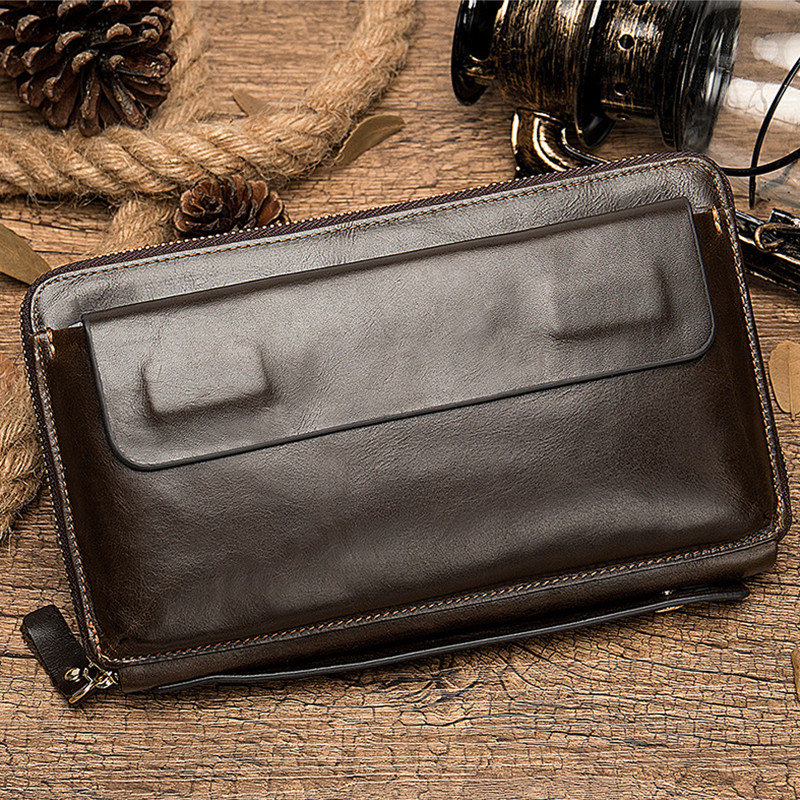 „Luufan“ verslo tipo sankabos piniginė Didelė talpa ilga piniginė Vyriška ilga piniginė su apyranke Odinė didelė piniginė