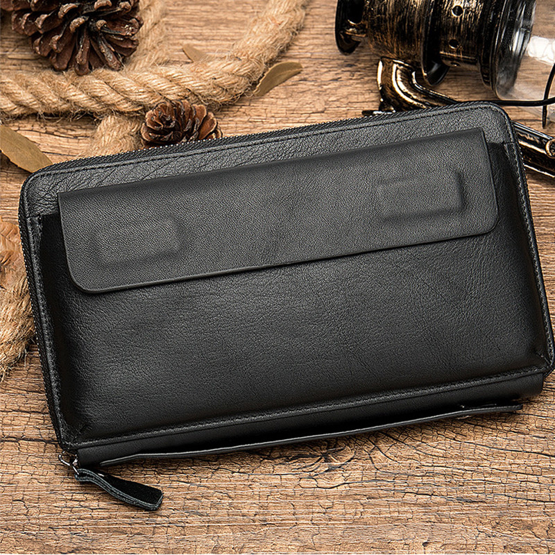 „Luufan“ verslo tipo sankabos piniginė Didelė talpa ilga piniginė Vyriška ilga piniginė su apyranke Odinė didelė piniginė