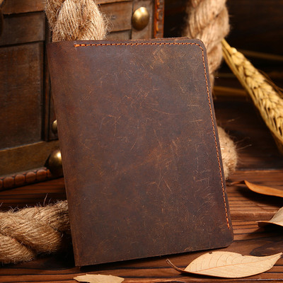 Crazy Horse Leather vyriškos piniginės garsaus 6 kreditinių kortelių laikiklis carteira masculina vyriška odos piniginė